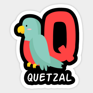 Quetzal animak name funny alphabet Sticker